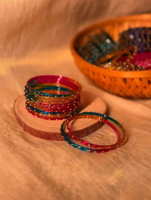 Raindrop Glass Bangle Set (Luxury)
