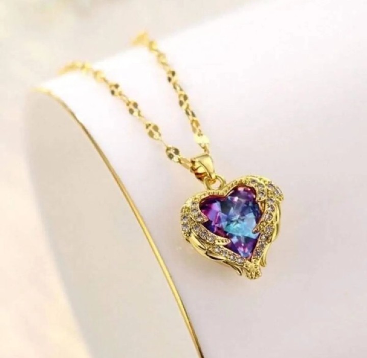 Ocean Heart Real Gold_Plating Clavicle Chain Design Neckless for Stylish Girls or Women