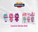 3 piece barbie Doll set play with new friend toy Multicolor