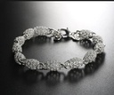 Ladies Bracelet Sliver Plated Chain Women. Luxury Silver Wedding Bangles Fine Jewelry -Bracelets for Women