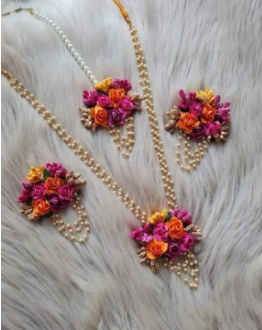 Artificial Flower Jewellery Set For Women