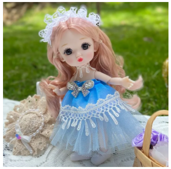 【Best Price Guaranteed】 Home Decoration 16 Cm Big Eyes Princess BJD Doll Movabl 13 Joints 16cm Bjd Doll Fine Clothes Safe Plastic 13 Movable Joints Mini Girl Girls Gifts