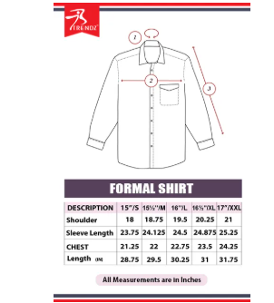 MENS SHIRT L/SLEEVE TRENDZ-Ash Print-Size:-Other: 15 1/2