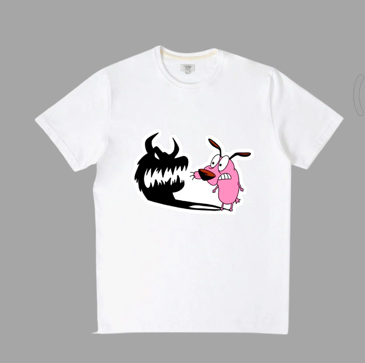 Courage cartoon new aesthetic design jersey fabric Tshirt