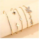 New And Good Quality Pearl Crystal Butterfly Bracelet Set For Women