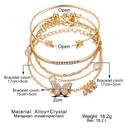 New And Good Quality Pearl Crystal Butterfly Bracelet Set For Women
