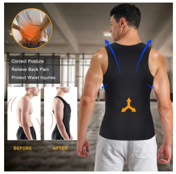 Waist Trainer Slim Corset Back Waist Support Belt Men Back Brace Belt Fajas Lumbares Ortopedicas Protection Spine Support Vest-Free Size