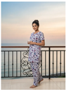 Woman Summer Wear Printed T-shirt and Trouser Set - Fashionable and Comfortable for All Seasons