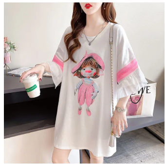 Fashion tops ladies drop solder short sleeve casual t-shirt for grail