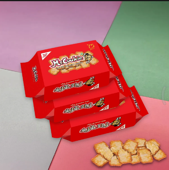Mr. Cookie Family - Combo of 3 Packs (175g Each) | Butter & Coconut Flavored Crispy Biscuits by Haque
