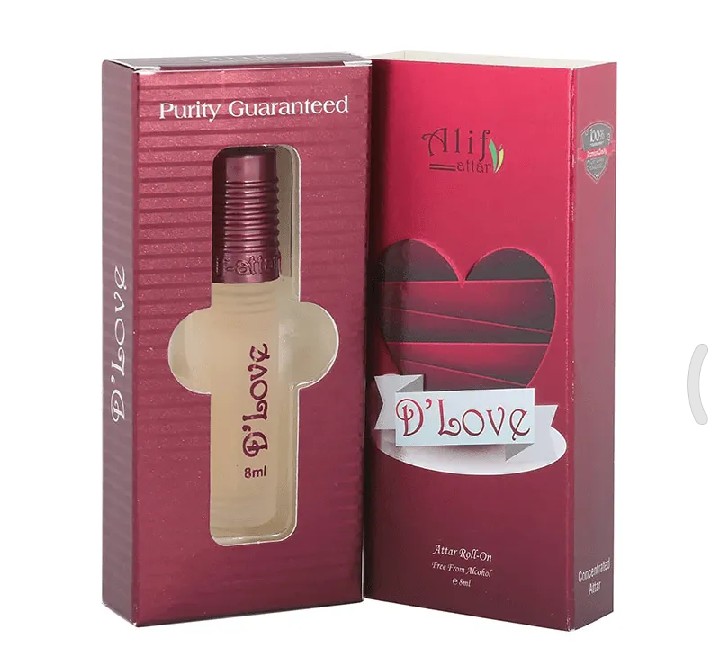 D-Love by Alif Attar for Men & Women Non-Alcoholic Long Lasting Perfume - 8 ML