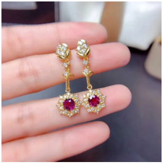 3Pcs Set - Red Earring, Finger Ring, Pendent All together in one set Jewellery set for girls and women