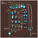 44 Pcs Bohemian Turquoise Jewelry Set For Women Vintage Sunflower Heart Earring Ring Necklace Set Natural Turquoise Jewelry Gift