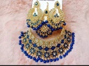 New Neckless For Women International Grated In Indian Gold Plated Thai Stone Jewellery Necklace Set Traditional Gold Plated Wedding Choker Necklace Earrings And Tikli Jewellery Set Traditional - Necklace For Girls