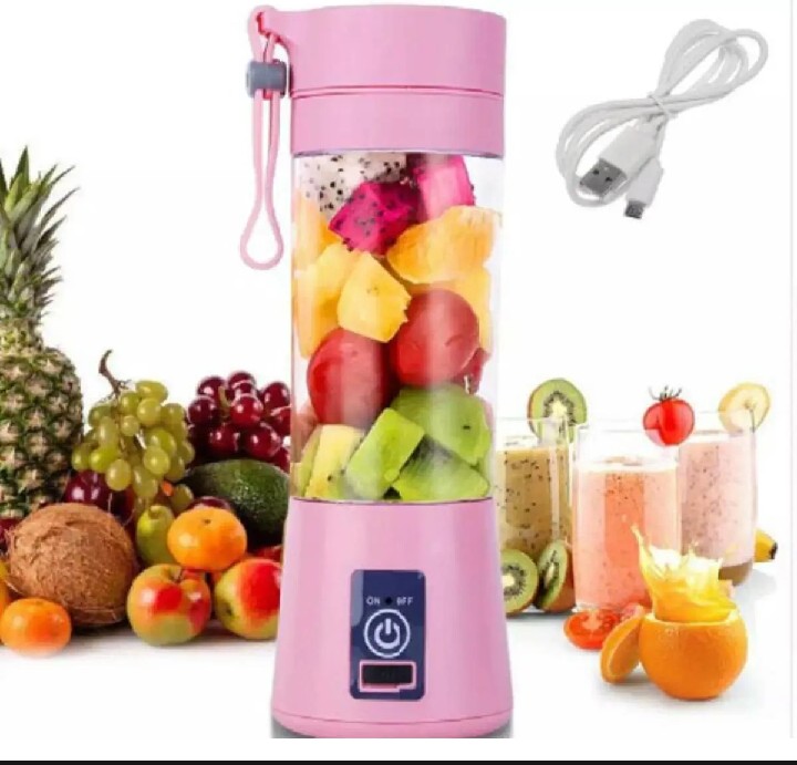 Mini Juice portable juice Blender USB portable and Rechargeable juicer Fashion Electric Juice Blender Six Blades in 3D for Superb Mixing 380mL