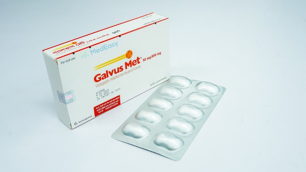 Galvus Met 50 mg+850 mg Tablet / 10' s strip