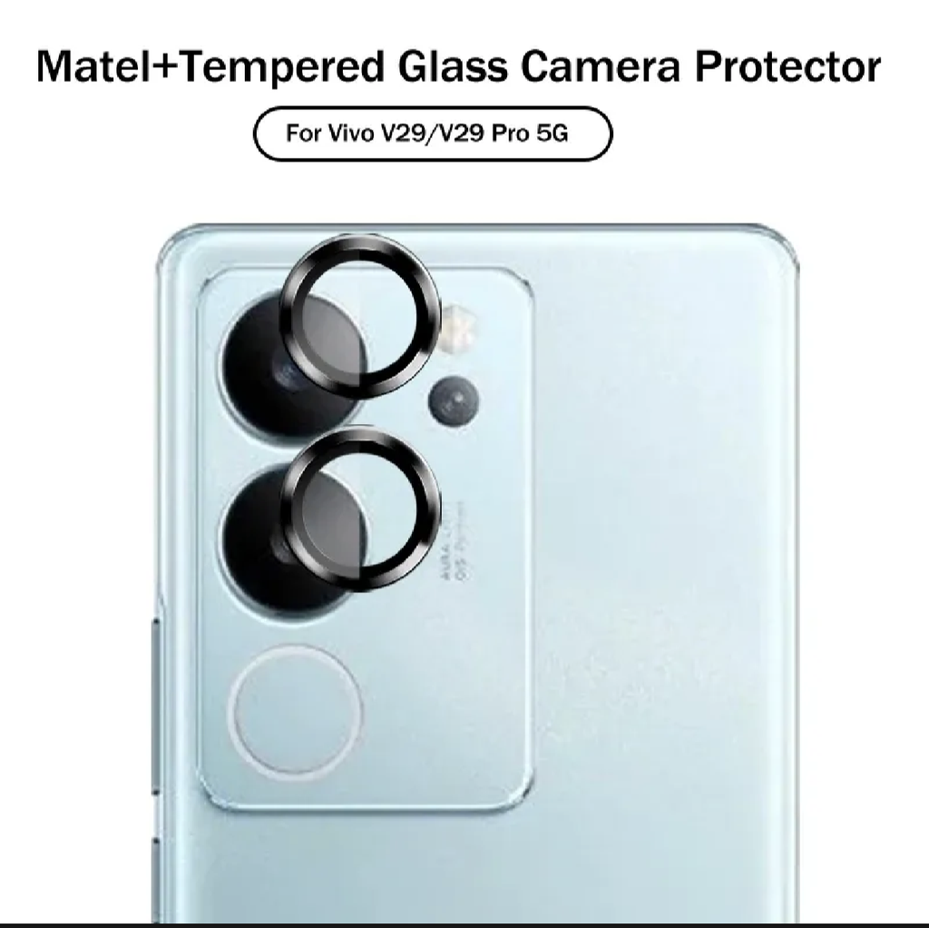 for vivo V29 and V29 Pro 5G Camera Protector Ring Aluminium and Tempered Glass