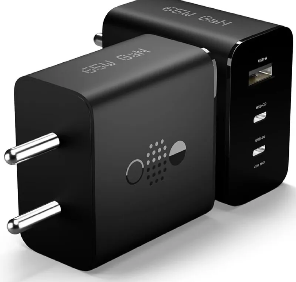 Product details of CMF by Nothing Gan Charger 65W Adapter, 3 Port USB Type C to A Wall Charging Adaptor Compatible with CMF Phone 1/Nothing Phone 2/Phone 2A Plus/Phone 2A/Phone 1/Samsung S24 Ultra/iPhone 16/Tab, Black SPECIFICATIONS COLOUR Dark Grey