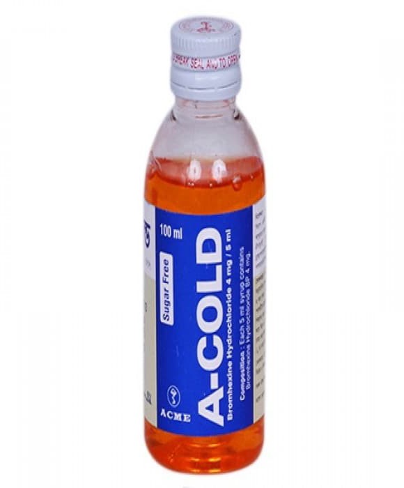 A Cold  Acme Laboratories Ltd.  Generic : Bromhexine Hydrochloride  Type: Syrup