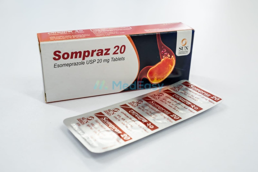 Sompraz20 mg Tablet Esomeprazole Magnesium Trihydrate