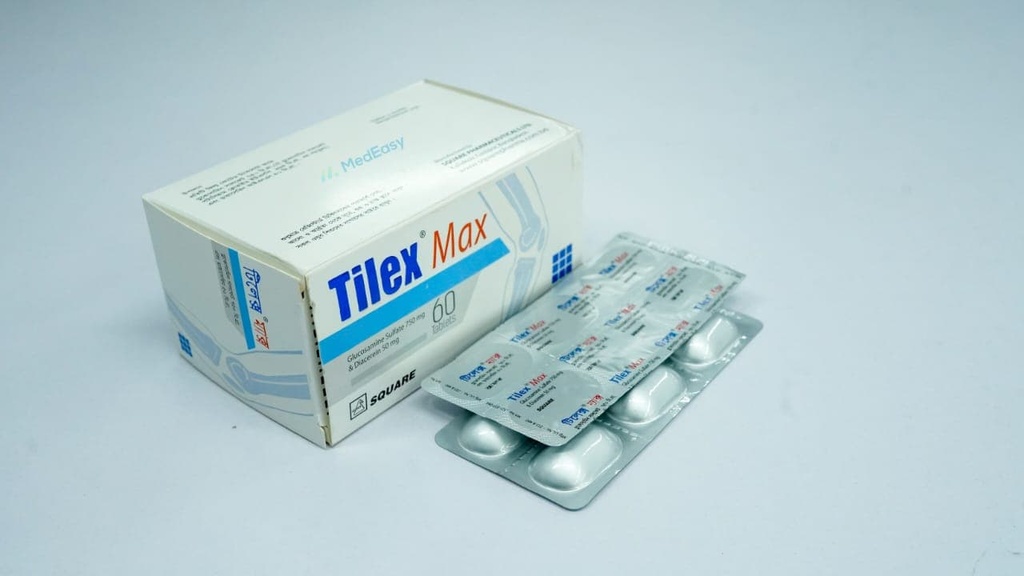 Tilex Max750 mg+50 mg Tablet Glucosamine Sulphate + Diacerein