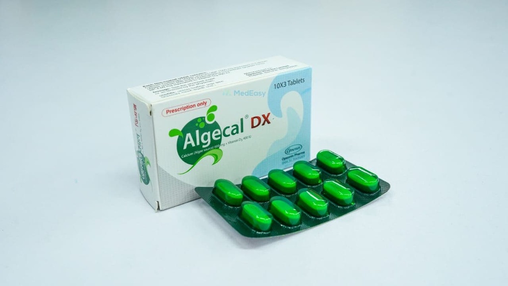 Algecal Dx 600 mg+400 IU Tablet