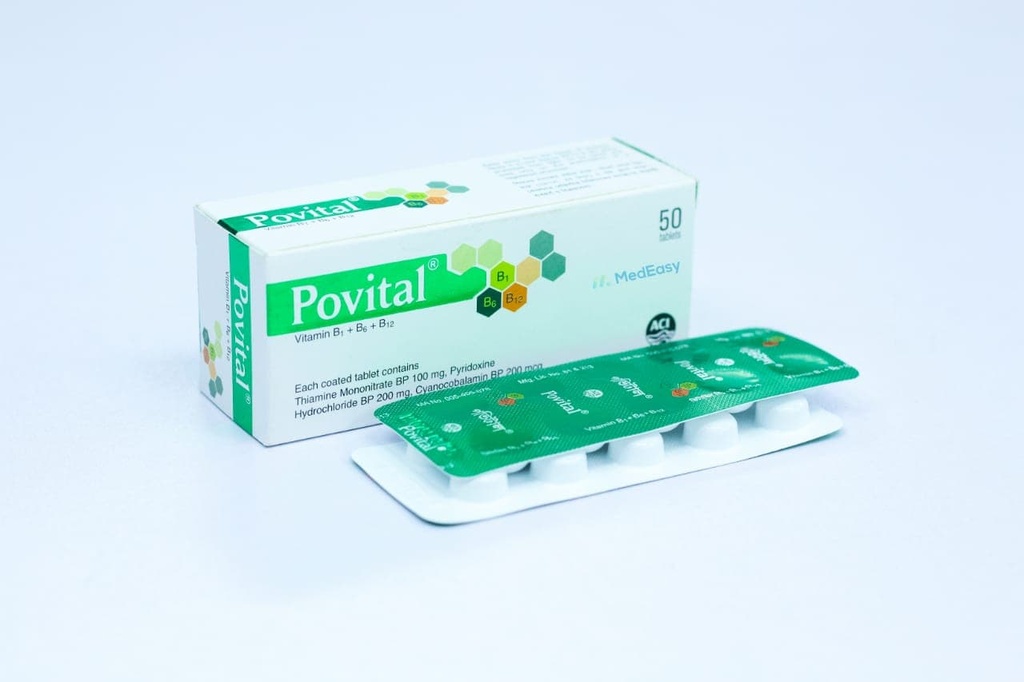 Povital 100 mg+200 mg+200 mg Tablet/ per pes