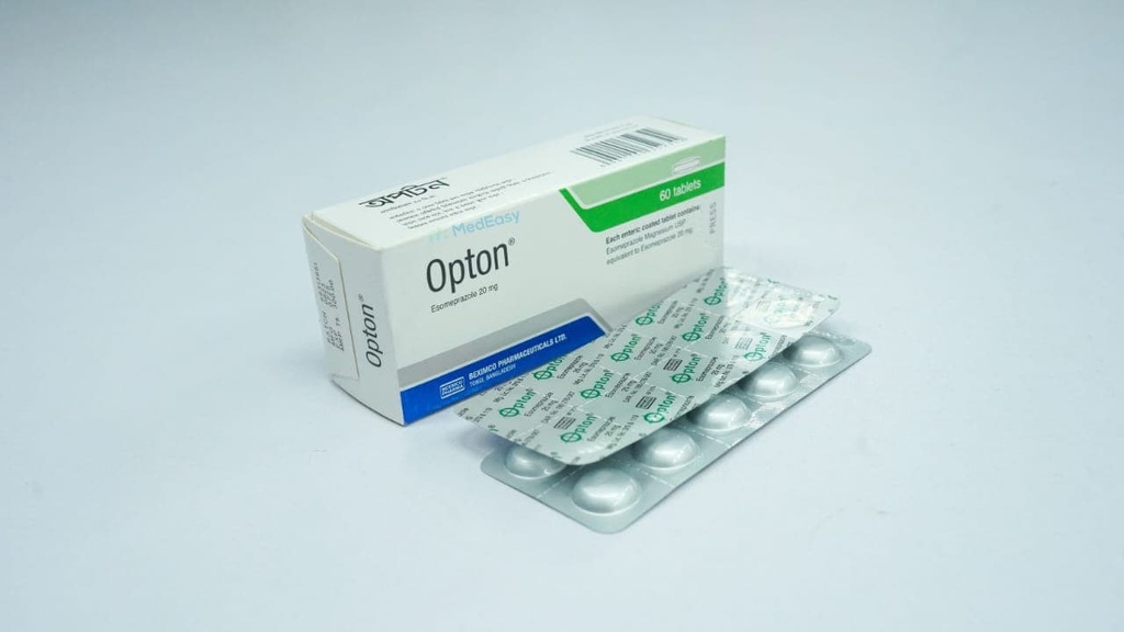 Opton20 mg Tablet Esomeprazole Magnesium Trihydrate