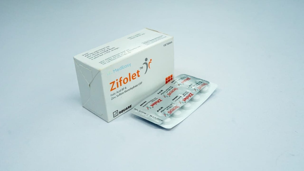 Zifolet5 mg+20 mg Tablet Folic Acid + Zinc Sulfate Monohydrate