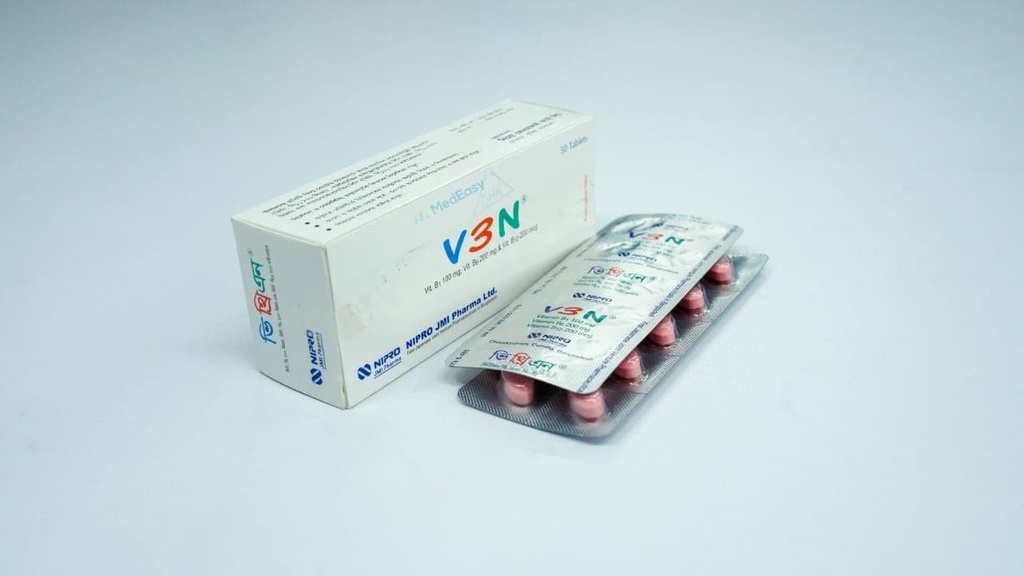 V3N100 mg+200 mg+200 mcg Tablet Vitamin B1 + B6 + B12