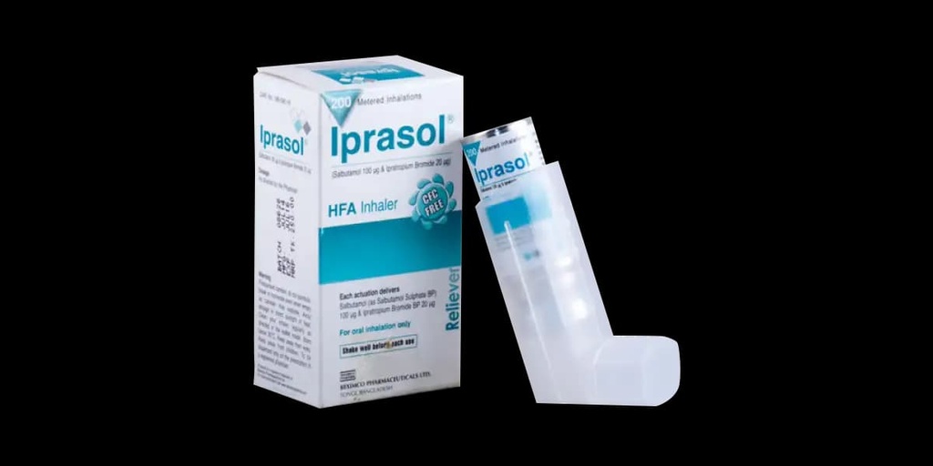 Iprasol100 mcg+20 mcg Inhaler Salbutamol + Ipratropium Bromide