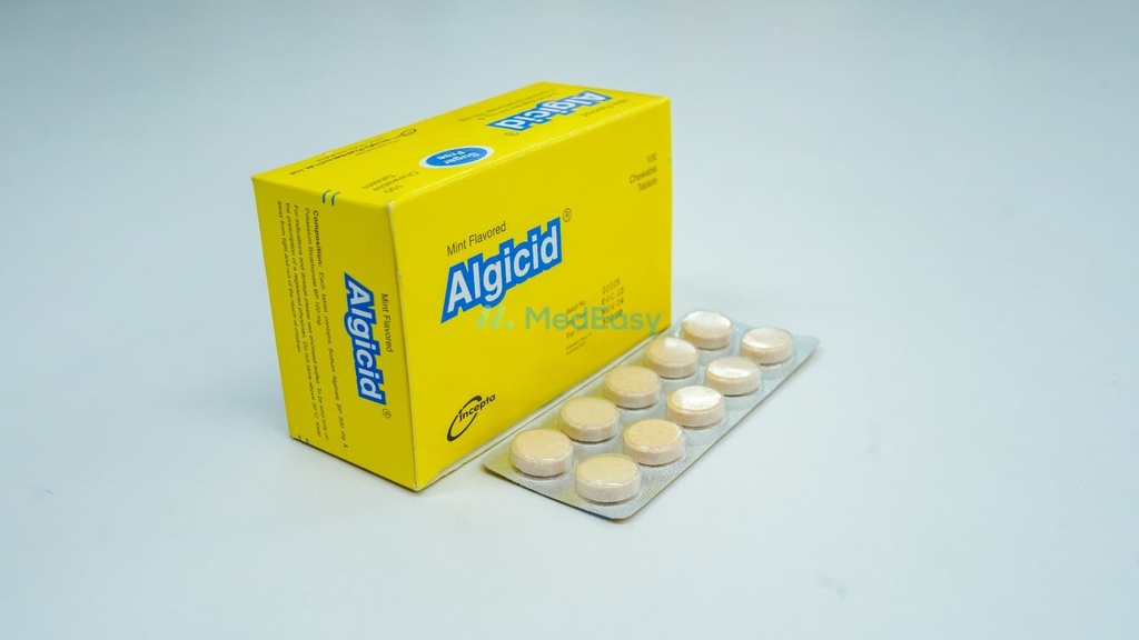 Algicid 500 mg+100 mg Chewable Tablet