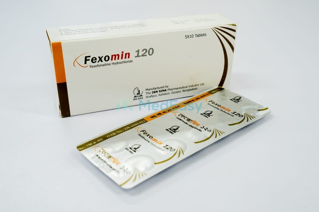 Fexomin120 mg Tablet Fexofenadine Hydrochloride