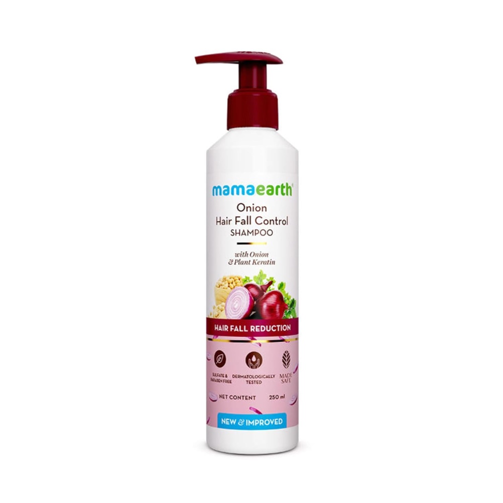 Mamaearth onion shampoo for hair growth & hair fall control with onion oil & plant keratin Size: 250ml