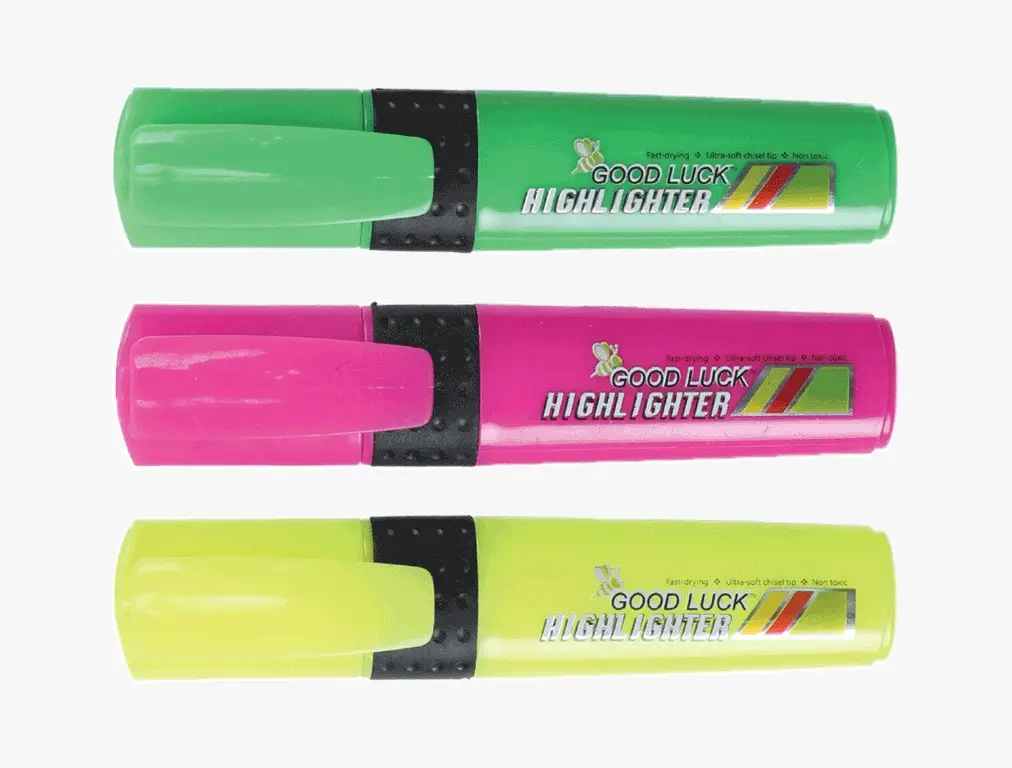 Good Luck Highlighter Assorted 1 pec