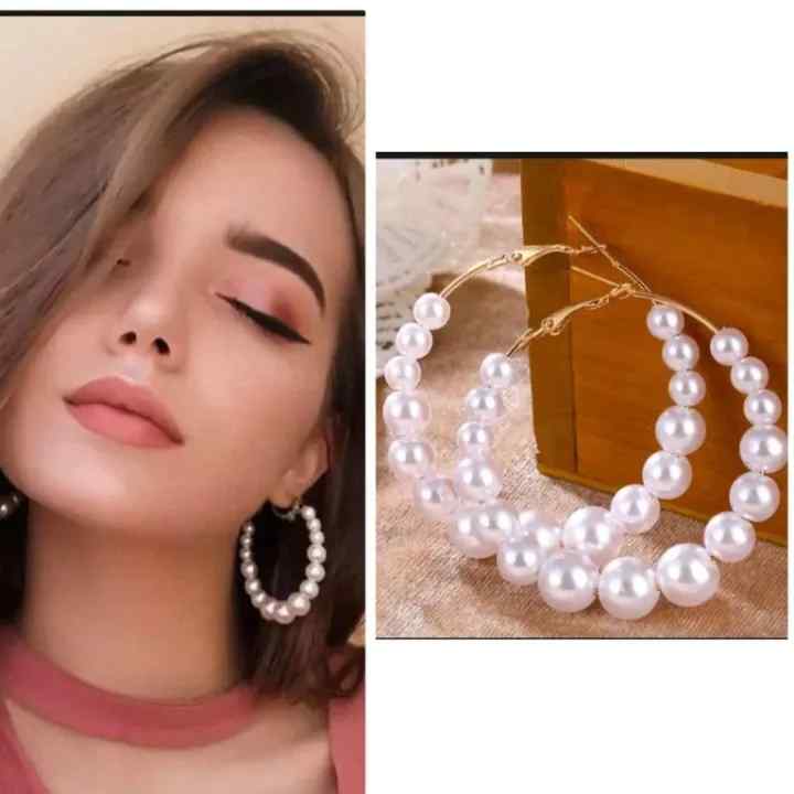 Fashionable Design White Pearl Drop earrings