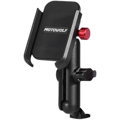 Motowolf Universal Full Metal Mobile Phone Holder Anti Shake Robust Build Quality Imported Handle Base Without Charger