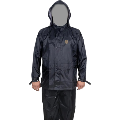 Waterproof Reflective Motorcycle Raincoat Rain Suit With Trouser - Black (1 Set)