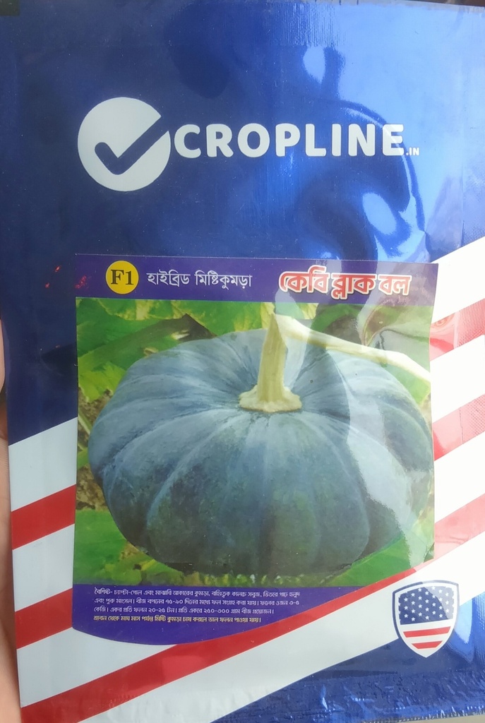 Cropline F1 Hybrid Black Sweet Pumpkin seeds | হাইব্রিড মিষ্টিকুমড়া বীজ| 10 gm