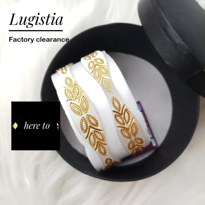 City Gold/ Gold Plated White & Rose Gold Color Laser Cut Bangles For Women Direct Factory Sale (Imported) M-CT70630- 2 Pieces Top Quality Color – Express