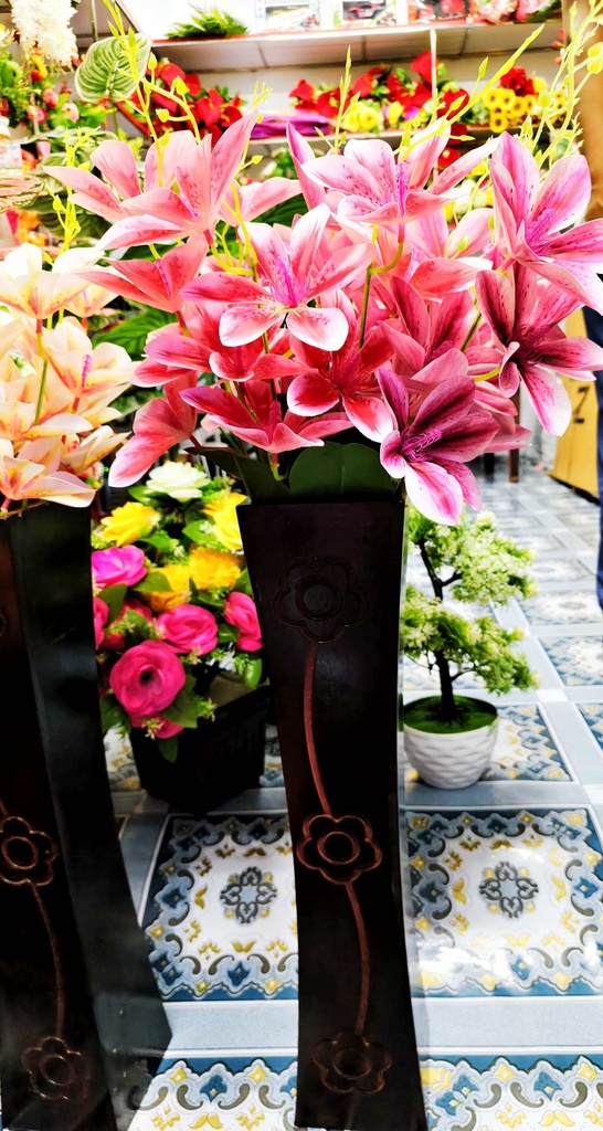 Flower Vase Wooden - 24 inch with double flower