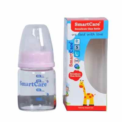 Smartcare Borosilicate Pink Glass Bottle S (0+ Months) 60 ml