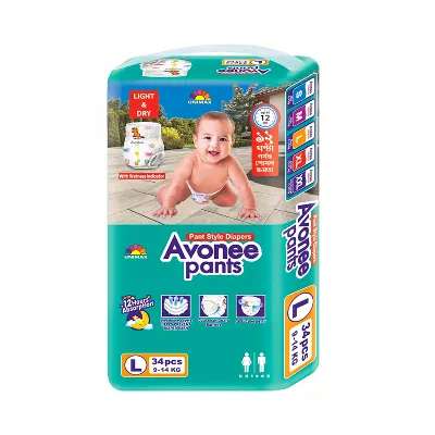 Avonee Maxi 4 Baby Diaper Pants L 9-14 kg 34 pcs