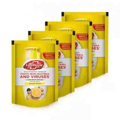 Lifebuoy Handwash Lemon Fresh Refill Multipack 170 ml 4 pcs