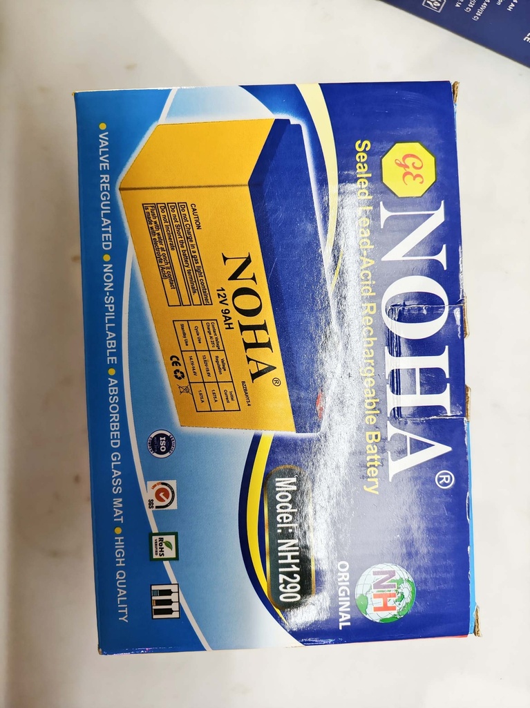 NOHA 12V 9Ah Rechargeable Sealed Lead-Acid Battery (Model: NH1290)