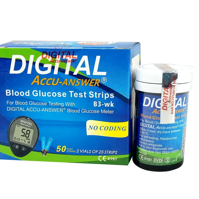 Digital Accu-Answer Blood Glucose Strip 25's Pack