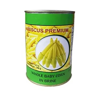 Hibiscus Premium Whole Baby Corn In Brine 425 gm