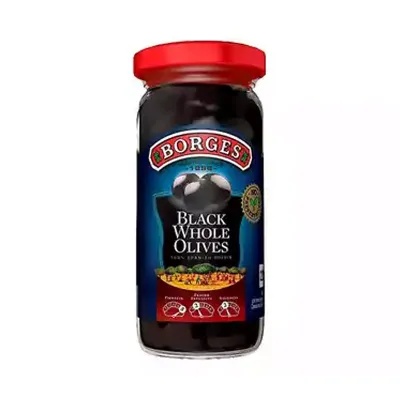 Borges Black Whole Olives 350 gm