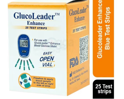 Glucoleader Enhance Blood Glucose Test Strips (Blue) 25pcs