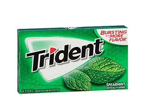 Trident Sugar Free Gum Spearmint Flavor